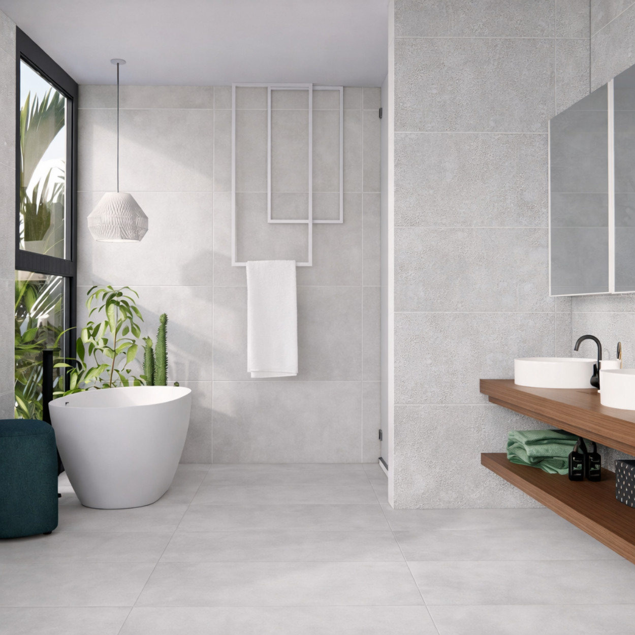 Prissmacer Ceramica Beton Cire Bercy Decor Wandtegel Bianco 60x120cm